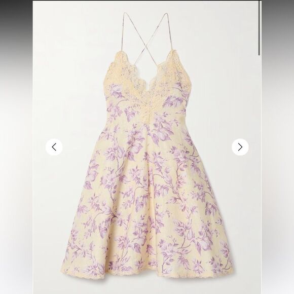 ZIMMERMANN
HALLIDAY SWING MINI DRESS YELLOW/LILAC FLORAL #23 - Picture 1 of 11